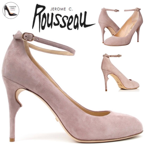 Jerome C. Rousseau Belgazou Rose Gray Nude Pumps Stiletto Heel Fashion Shoes 38